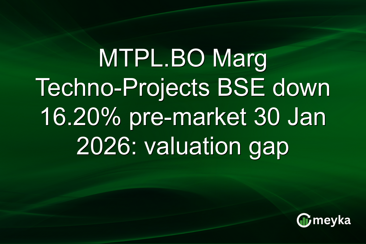 MTPL.BO Marg Techno-Projects BSE down 16.20% pre-market 30 Jan 2026: valuation gap