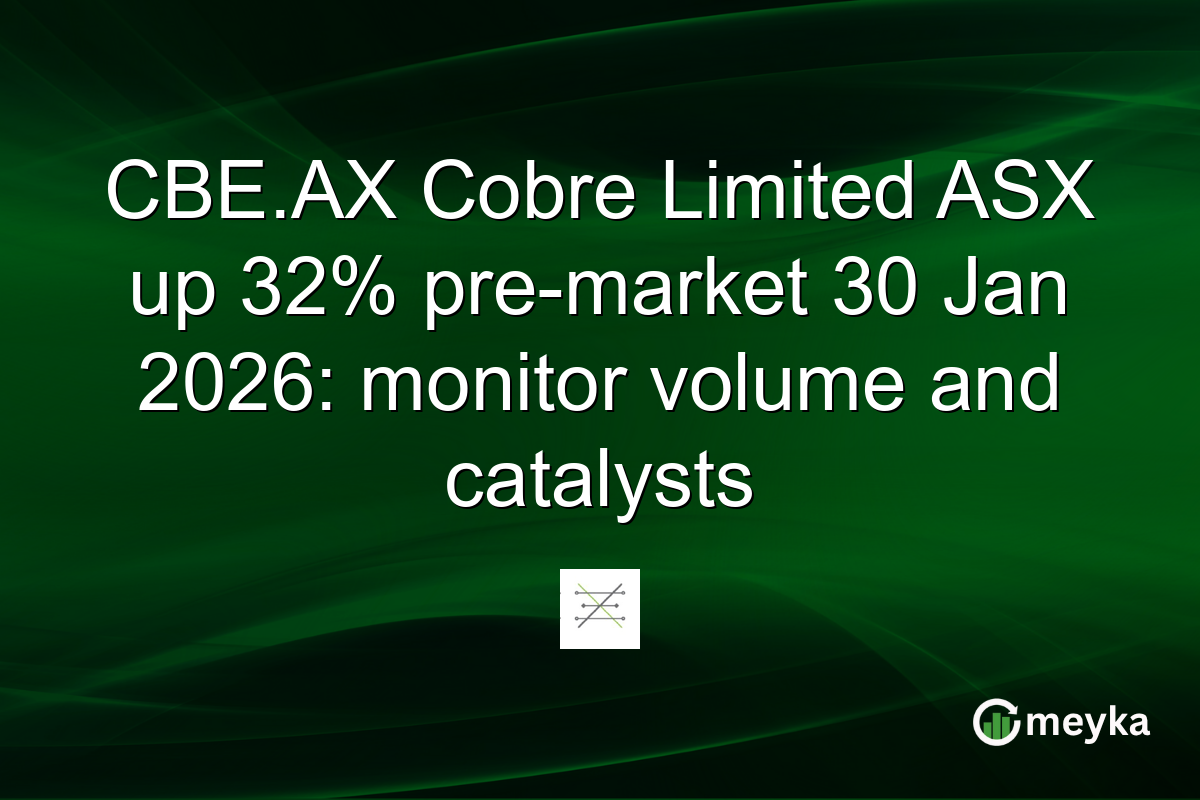 CBE.AX Cobre Limited ASX up 32% pre-market 30 Jan 2026: monitor volume and catalysts