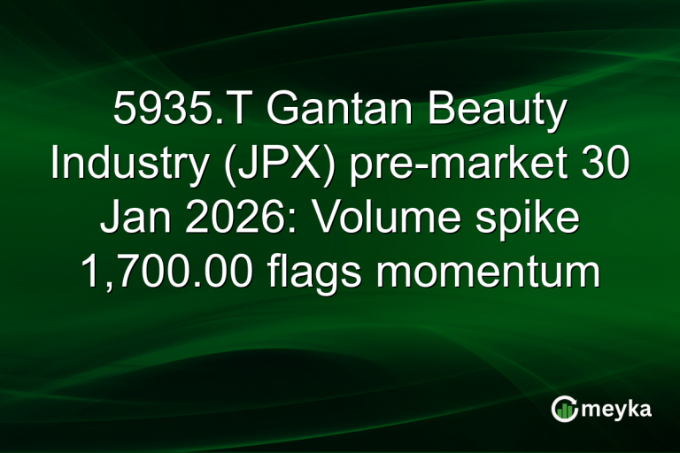 5935.T Gantan Beauty Industry (JPX) pre-market 30 Jan 2026: Volume spike 1,700.00 flags momentum