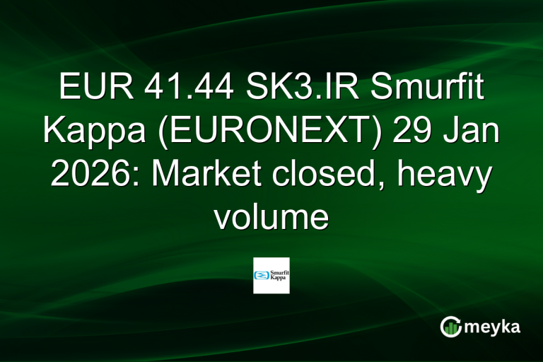 EUR 41.44 SK3.IR Smurfit Kappa (EURONEXT) 29 Jan 2026: Market closed, heavy volume