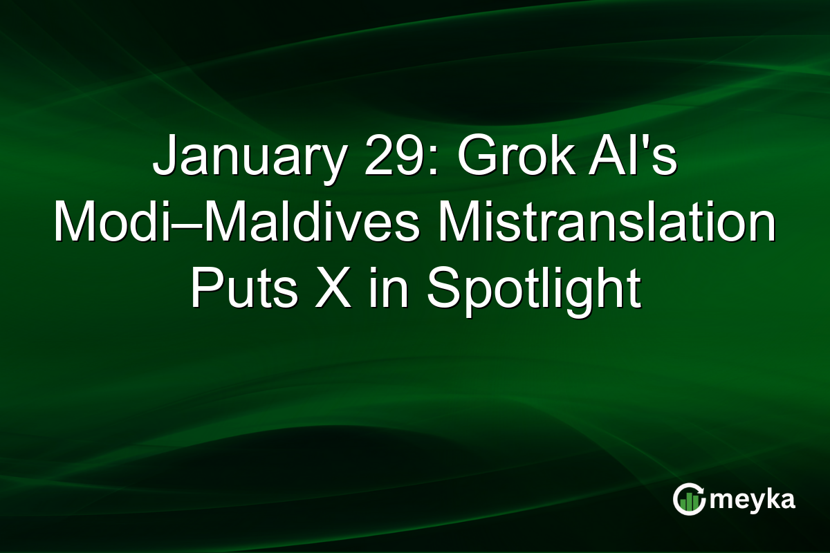 January 29: Grok AI's Modi–Maldives Mistranslation Puts X in Spotlight