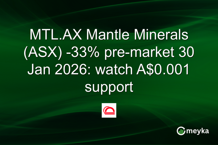 MTL.AX Mantle Minerals (ASX) -33% pre-market 30 Jan 2026: watch A$0.001 support