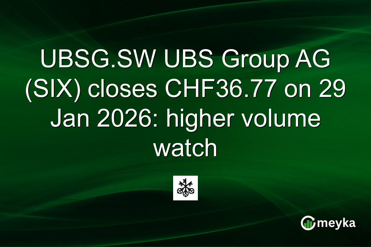 UBSG.SW UBS Group AG (SIX) closes CHF36.77 on 29 Jan 2026: higher volume watch