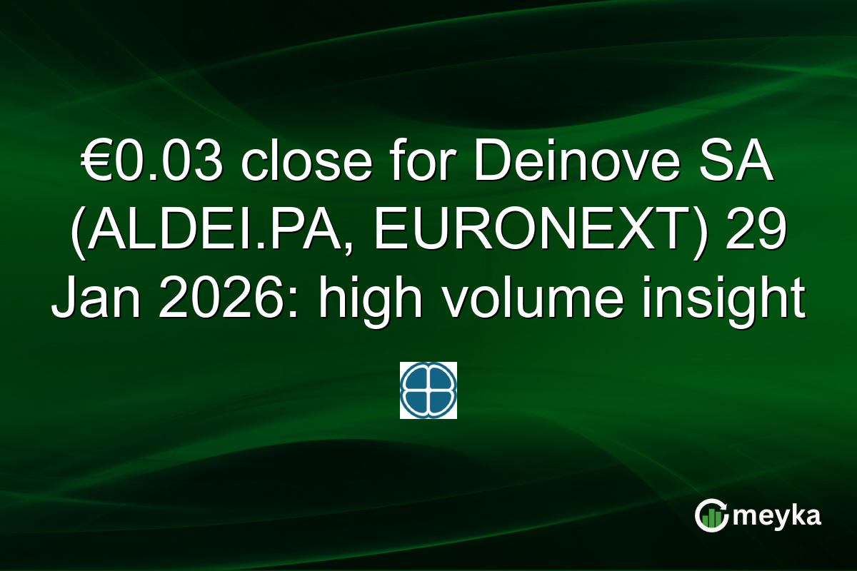 €0.03 close for Deinove SA (ALDEI.PA, EURONEXT) 29 Jan 2026: high volume insight