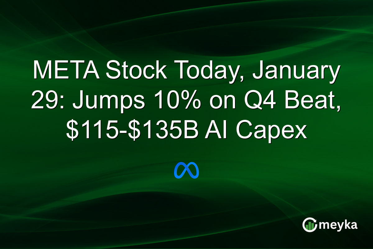 META Stock Today, January 29: Jumps 10% on Q4 Beat, $115-$135B AI Capex