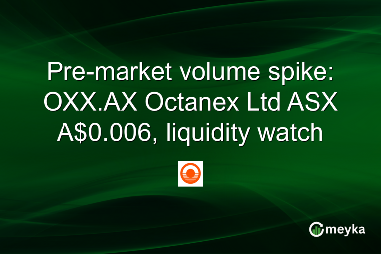 Pre-market volume spike: OXX.AX Octanex Ltd ASX A$0.006, liquidity watch