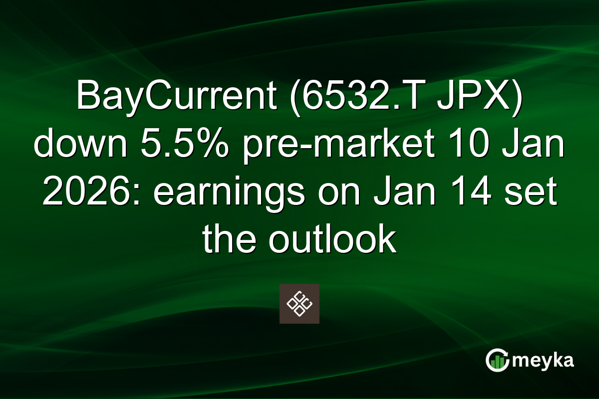 BayCurrent (6532.T JPX) down 5.5% pre-market 10 Jan 2026: earnings on Jan 14 set the outlook
