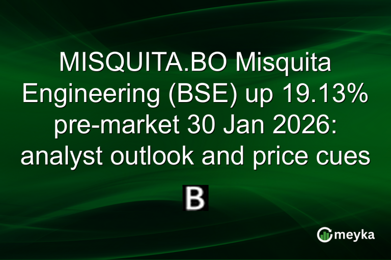 MISQUITA.BO Misquita Engineering (BSE) up 19.13% pre-market 30 Jan 2026: analyst outlook and price cues