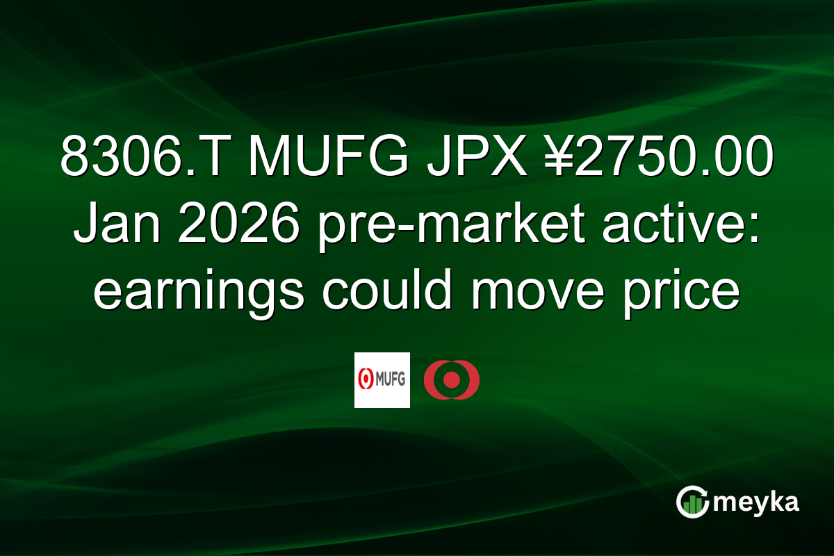 8306.T MUFG JPX ¥2750.00 Jan 2026 pre-market active: earnings could move price