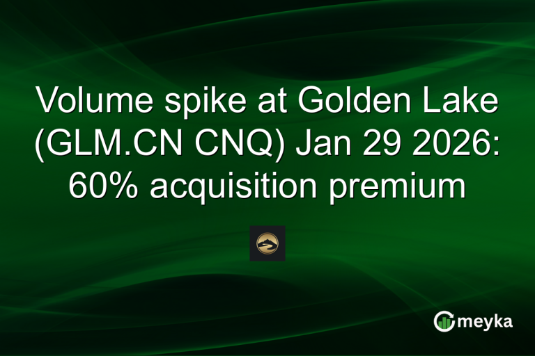 Volume spike at Golden Lake (GLM.CN CNQ) Jan 29 2026: 60% acquisition premium