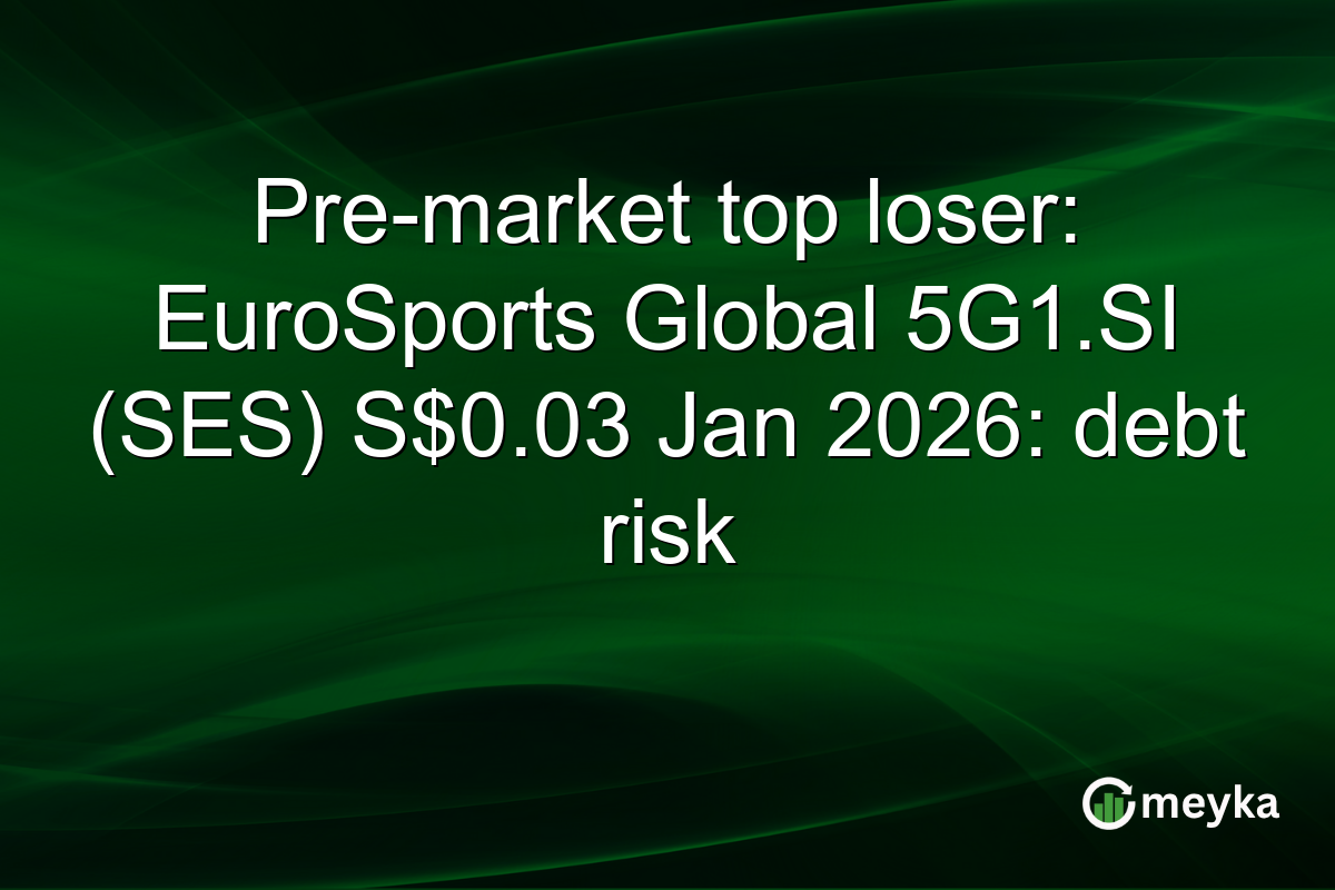 Pre-market top loser: EuroSports Global 5G1.SI (SES) S$0.03 Jan 2026: debt risk