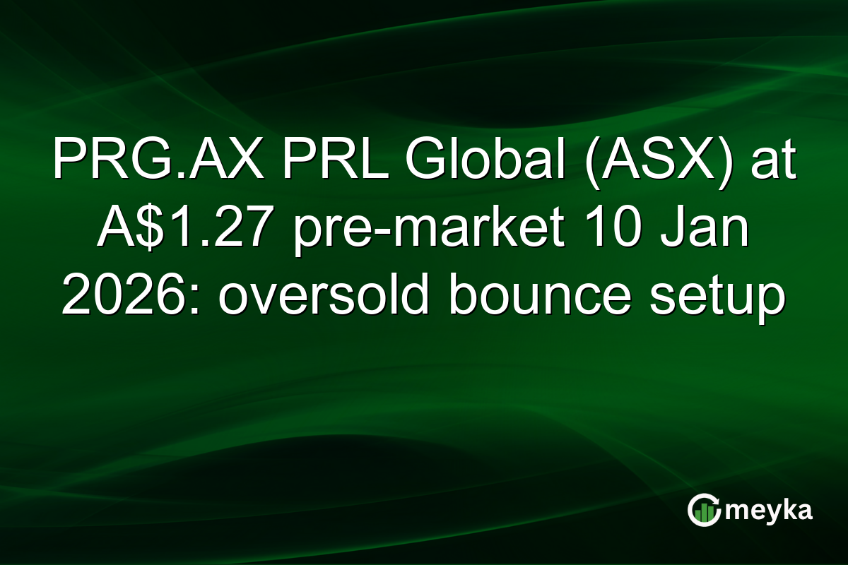 PRG.AX PRL Global (ASX) at A$1.27 pre-market 10 Jan 2026: oversold bounce setup