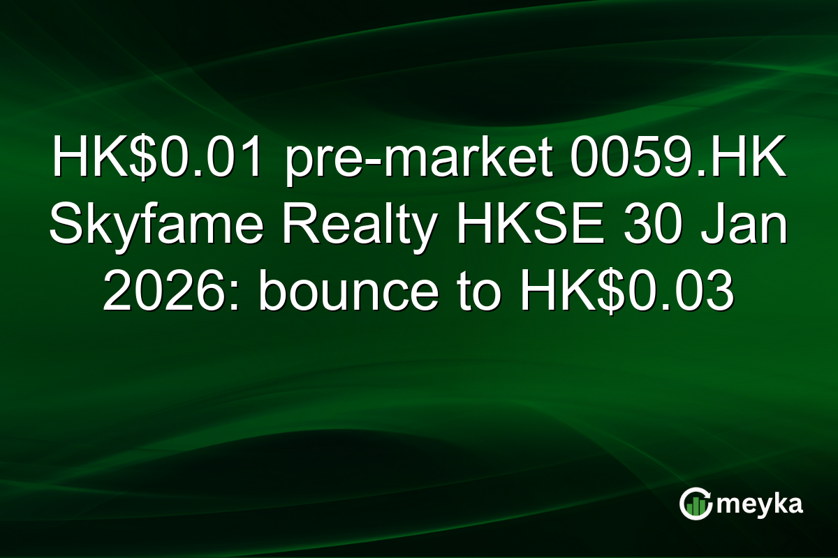 HK$0.01 pre-market 0059.HK Skyfame Realty HKSE 30 Jan 2026: bounce to HK$0.03
