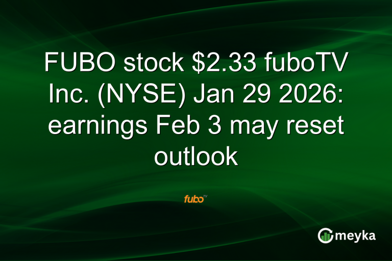 FUBO stock $2.33 fuboTV Inc. (NYSE) Jan 29 2026: earnings Feb 3 may reset outlook