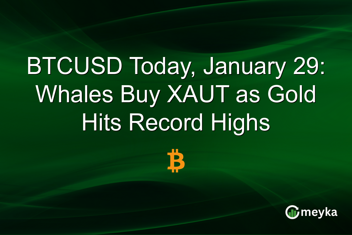 BTCUSD Today, January 29: Whales Buy XAUT as Gold Hits Record Highs