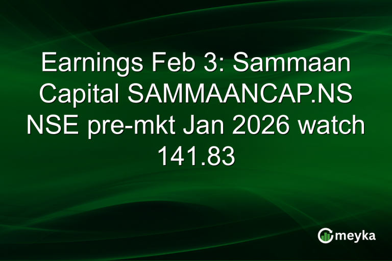 Earnings Feb 3: Sammaan Capital SAMMAANCAP.NS NSE pre-mkt Jan 2026 watch 141.83