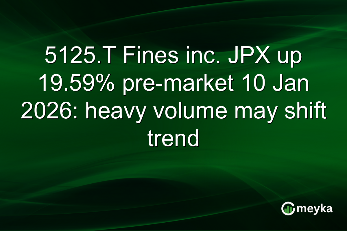 5125.T Fines inc. JPX up 19.59% pre-market 10 Jan 2026: heavy volume may shift trend