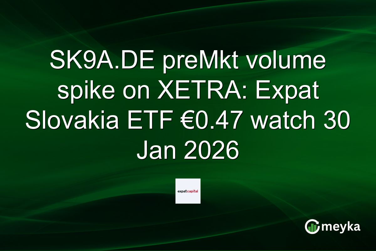 SK9A.DE preMkt volume spike on XETRA: Expat Slovakia ETF €0.47 watch 30 Jan 2026