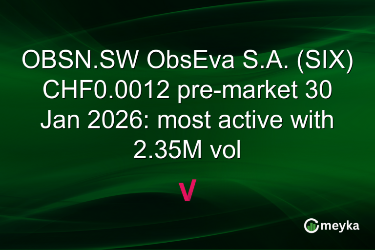 OBSN.SW ObsEva S.A. (SIX) CHF0.0012 pre-market 30 Jan 2026: most active with 2.35M vol