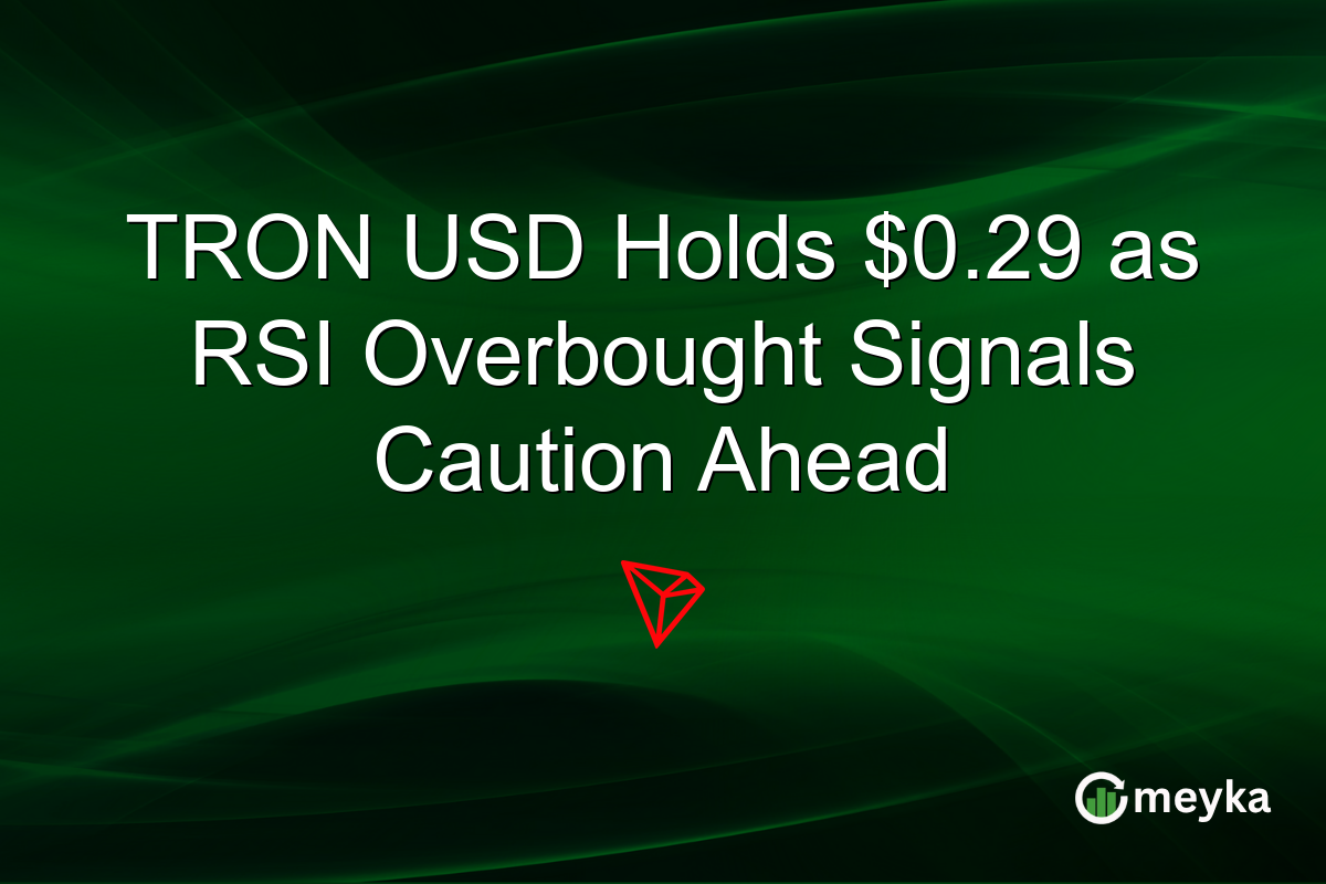 TRON USD Holds $0.29 as RSI Overbought Signals Caution Ahead