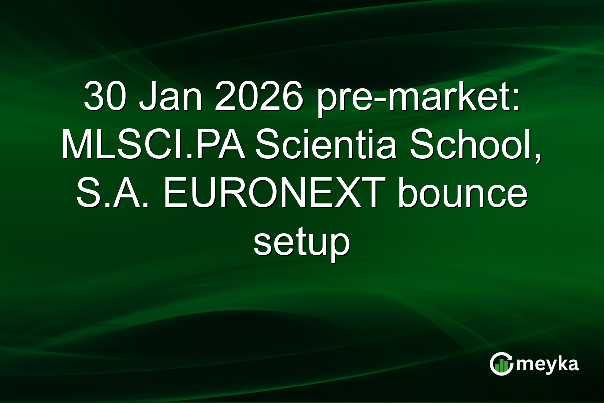30 Jan 2026 pre-market: MLSCI.PA Scientia School, S.A. EURONEXT bounce setup