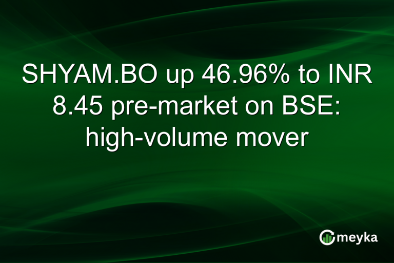 SHYAM.BO up 46.96% to INR 8.45 pre-market on BSE: high-volume mover