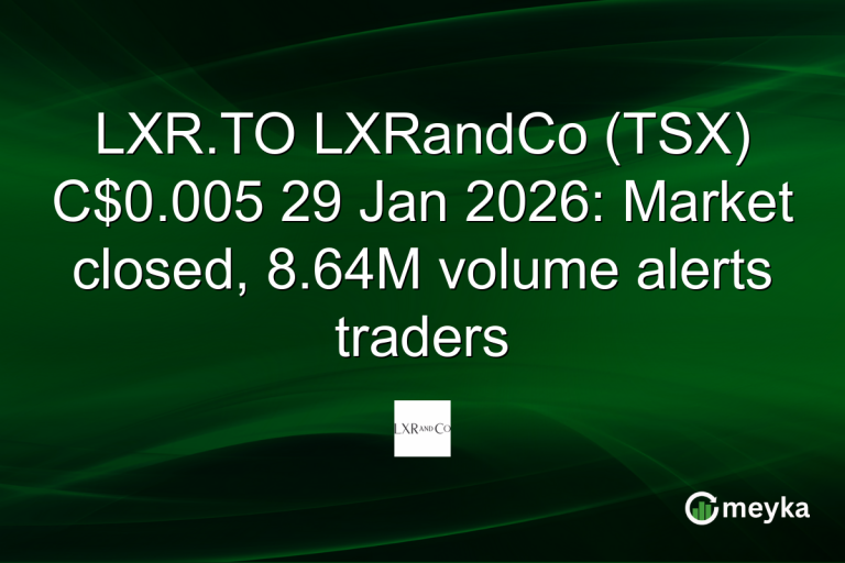 LXR.TO LXRandCo (TSX) C$0.005 29 Jan 2026: Market closed, 8.64M volume alerts traders