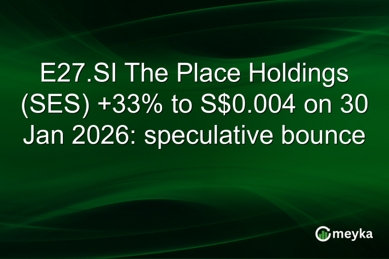E27.SI The Place Holdings (SES) +33% to S$0.004 on 30 Jan 2026: speculative bounce