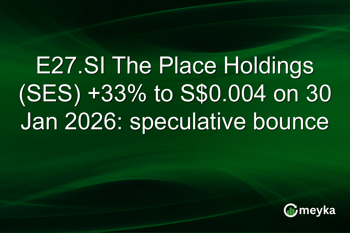 E27.SI The Place Holdings (SES) +33% to S$0.004 on 30 Jan 2026: speculative bounce