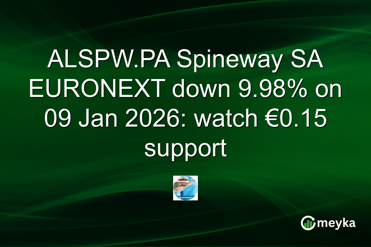 ALSPW.PA Spineway SA EURONEXT down 9.98% on 09 Jan 2026: watch €0.15 support