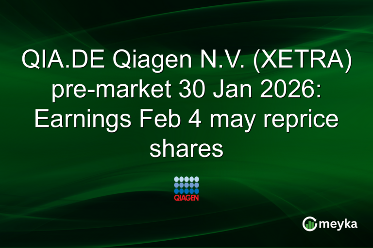 QIA.DE Qiagen N.V. (XETRA) pre-market 30 Jan 2026: Earnings Feb 4 may reprice shares