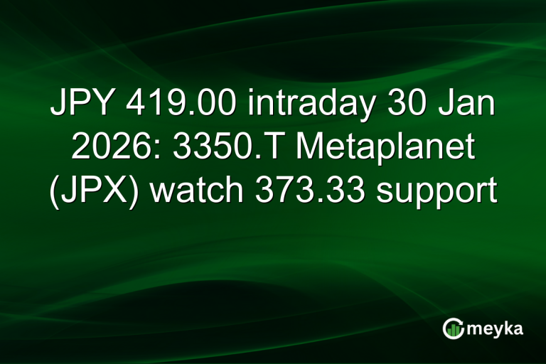 JPY 419.00 intraday 30 Jan 2026: 3350.T Metaplanet (JPX) watch 373.33 support