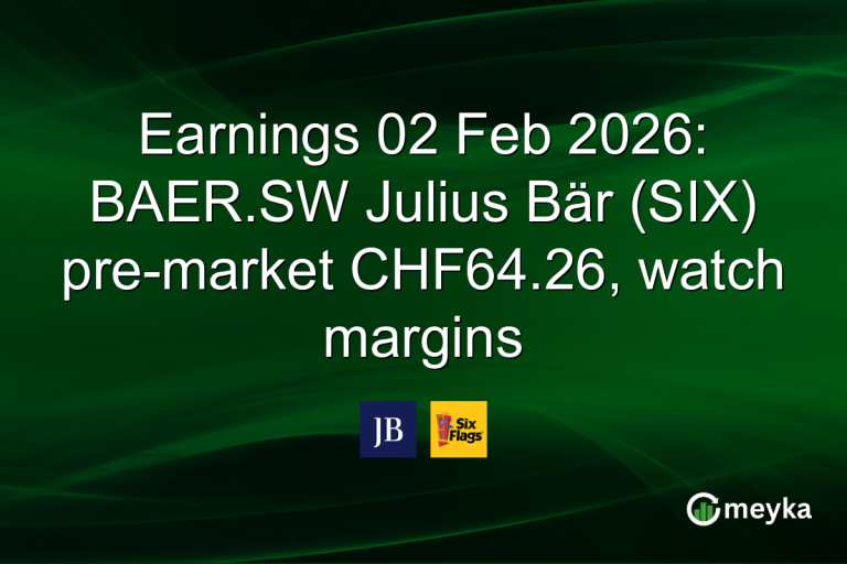 Earnings 02 Feb 2026: BAER.SW Julius Bär (SIX) pre-market CHF64.26, watch margins