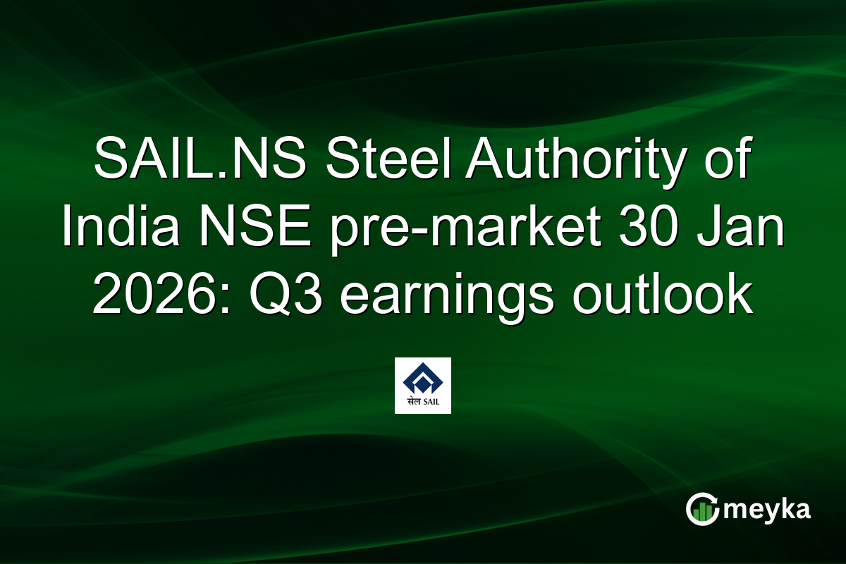 SAIL.NS Steel Authority of India NSE pre-market 30 Jan 2026: Q3 earnings outlook