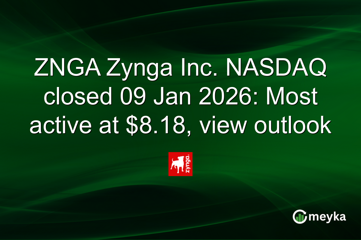 ZNGA Zynga Inc. NASDAQ closed 09 Jan 2026: Most active at $8.18, view outlook