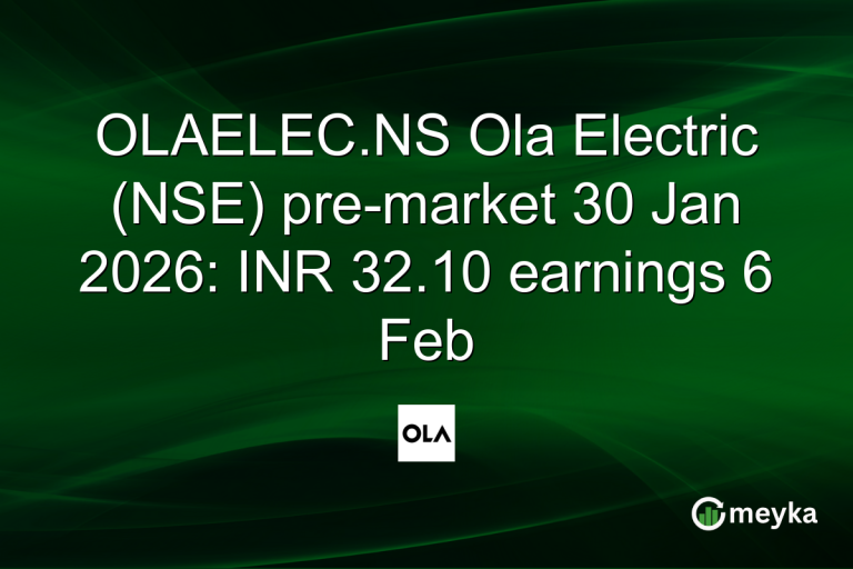 OLAELEC.NS Ola Electric (NSE) pre-market 30 Jan 2026: INR 32.10 earnings 6 Feb