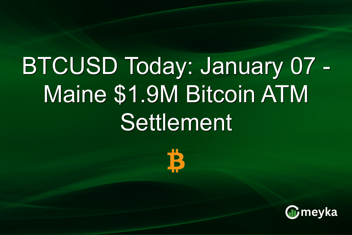 BTCUSD Today: January 07 – Maine $1.9M Bitcoin ATM Settlement