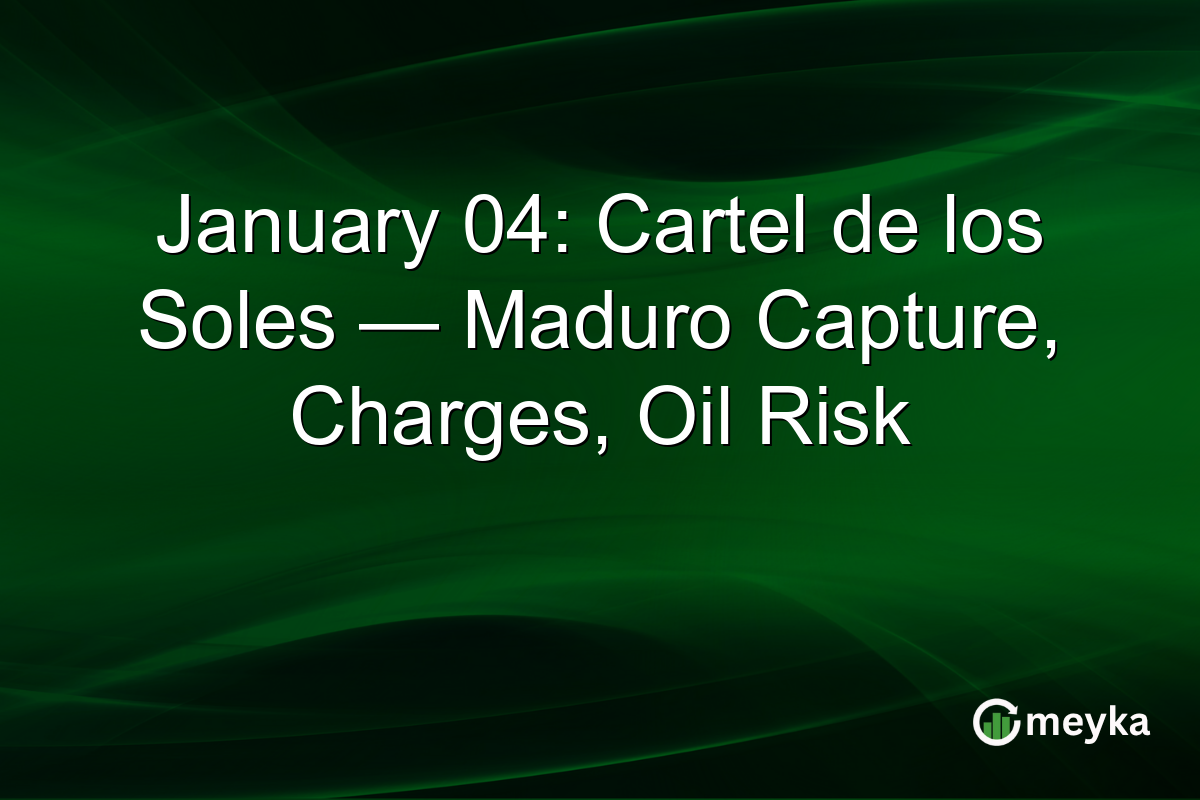 January 04: Cartel de los Soles — Maduro Capture, Charges, Oil Risk