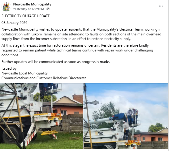 Official Source: Newcastle Power Outage & Restoration Process Update 