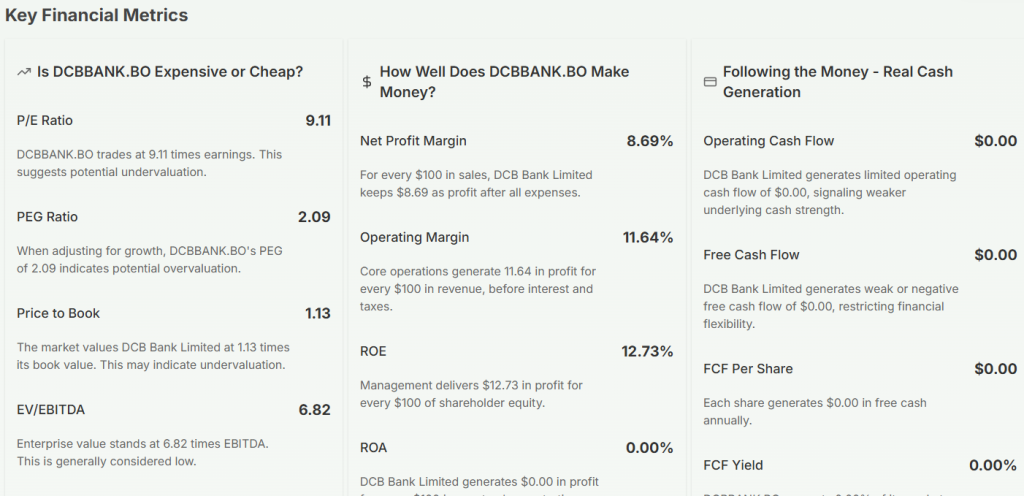 Meyka AI: DCB Bank Limited Fundamental Analysis, January 28, 2026