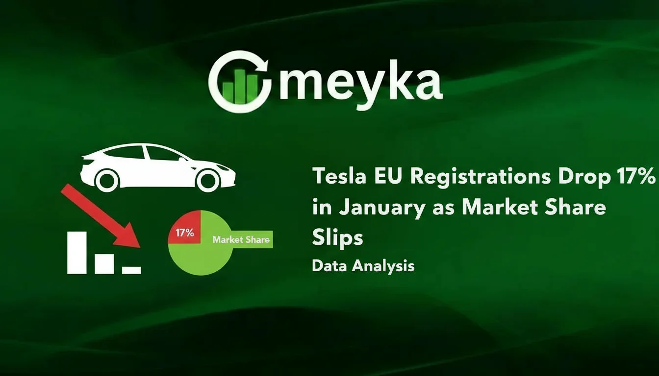 Tesla EU Registrations Drop 17% in January as Market Share Slips