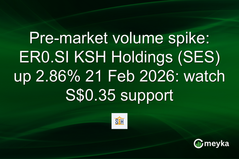 Pre-market volume spike: ER0.SI KSH Holdings (SES) up 2.86% 21 Feb 2026: watch S$0.35 support