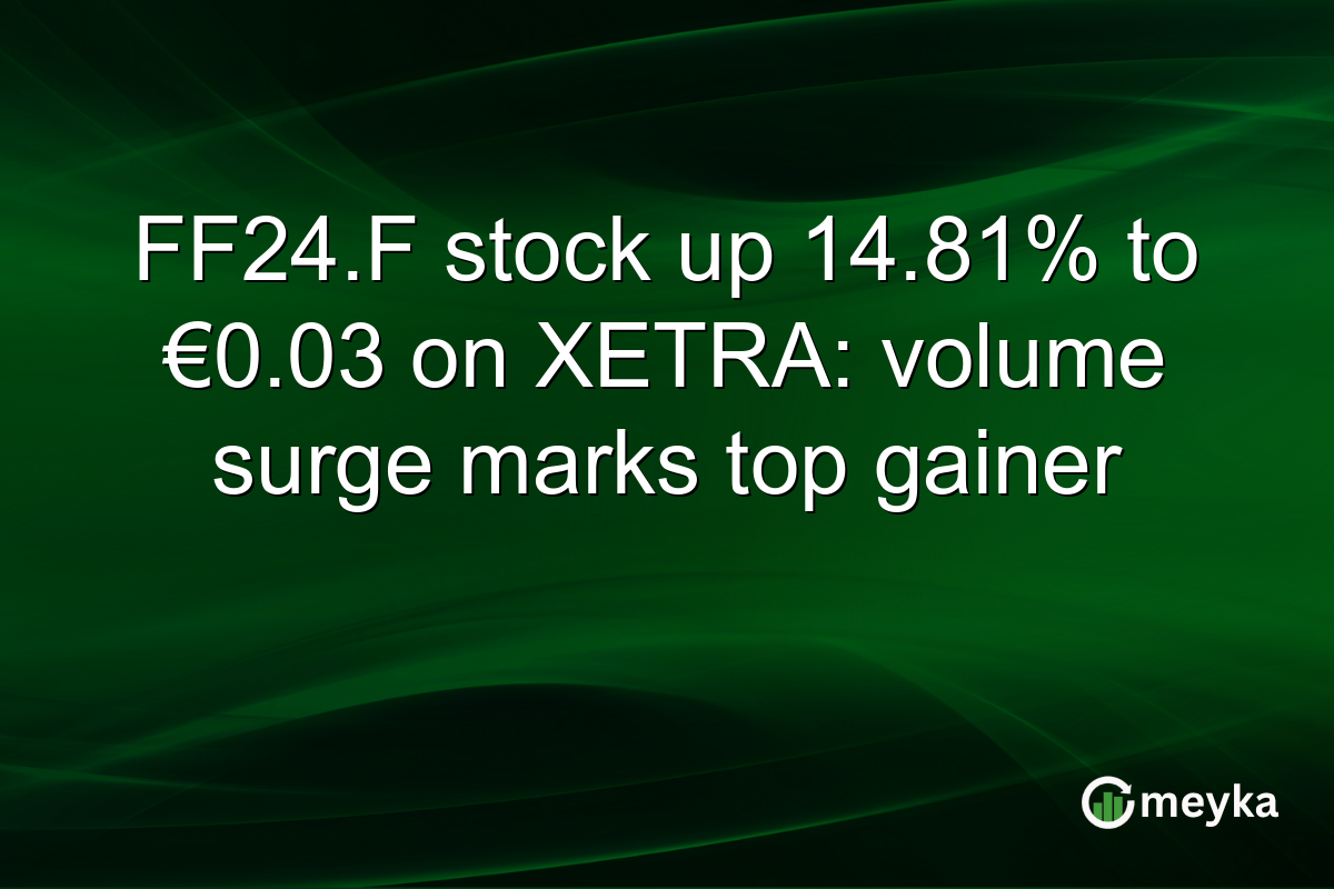 FF24.F stock up 14.81% to €0.03 on XETRA: volume surge marks top gainer
