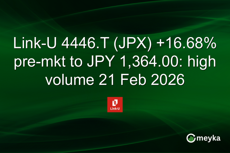 Link-U 4446.T (JPX) +16.68% pre-mkt to JPY 1,364.00: high volume 21 Feb 2026