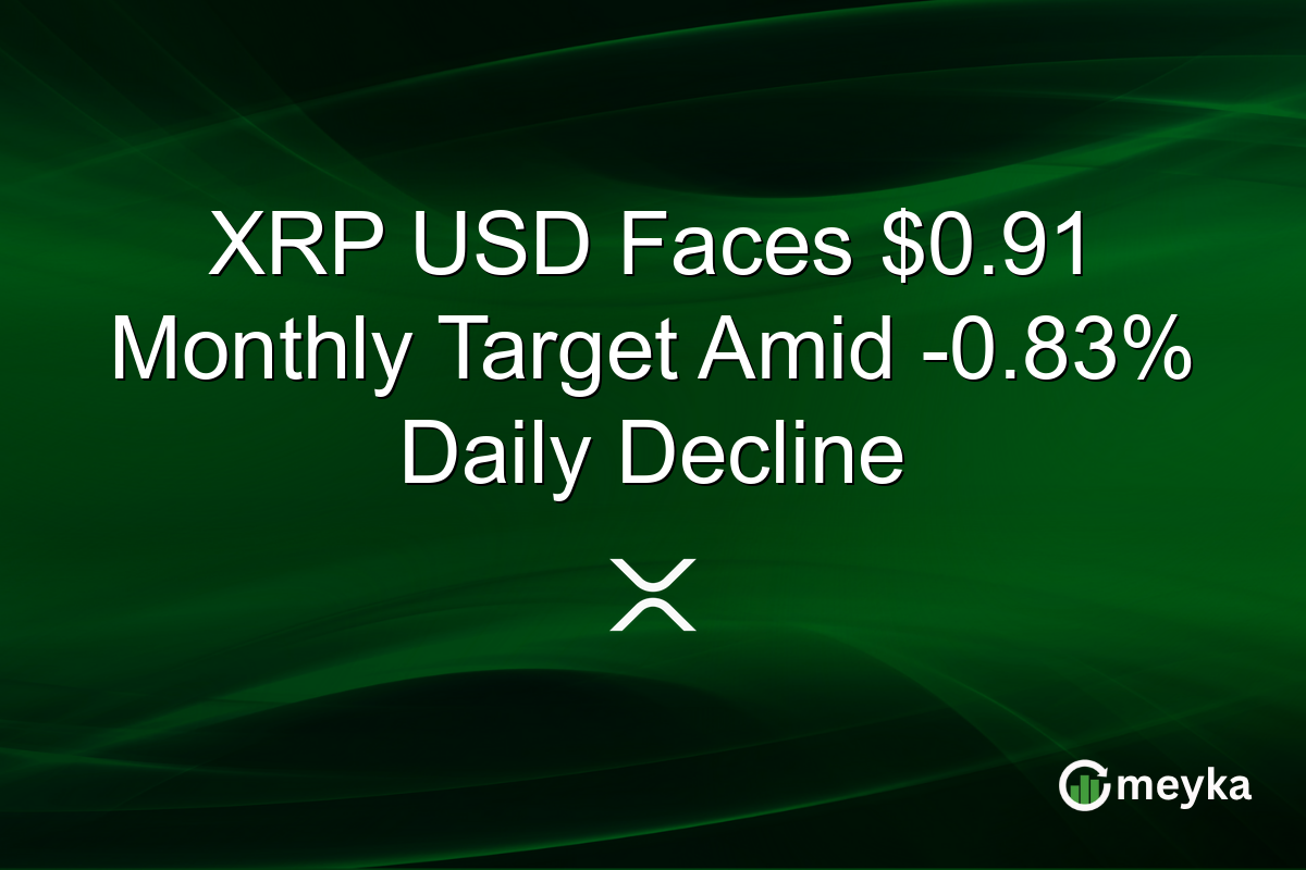 XRP USD Faces $0.91 Monthly Target Amid -0.83% Daily Decline