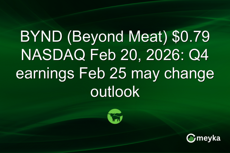 BYND (Beyond Meat) $0.79 NASDAQ Feb 20, 2026: Q4 earnings Feb 25 may change outlook
