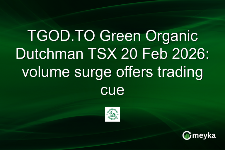 TGOD.TO Green Organic Dutchman TSX 20 Feb 2026: volume surge offers trading cue