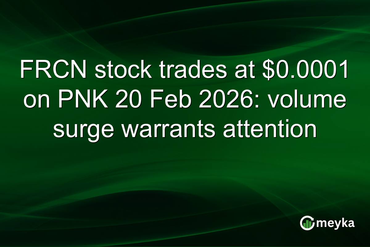 FRCN stock trades at $0.0001 on PNK 20 Feb 2026: volume surge warrants attention