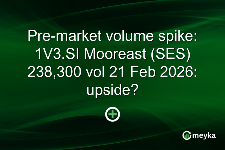 Pre-market volume spike: 1V3.SI Mooreast (SES) 238,300 vol 21 Feb 2026: upside?