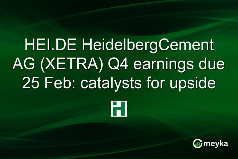 HEI.DE HeidelbergCement AG (XETRA) Q4 earnings due 25 Feb: catalysts for upside
